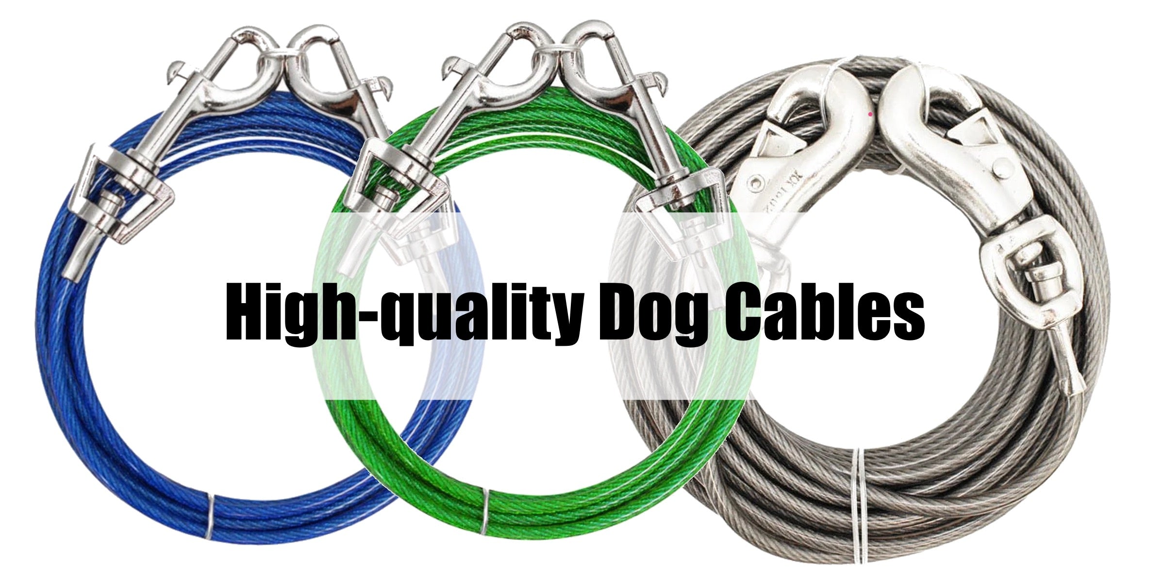 heavy-duty dog tie out cables for double dog run system