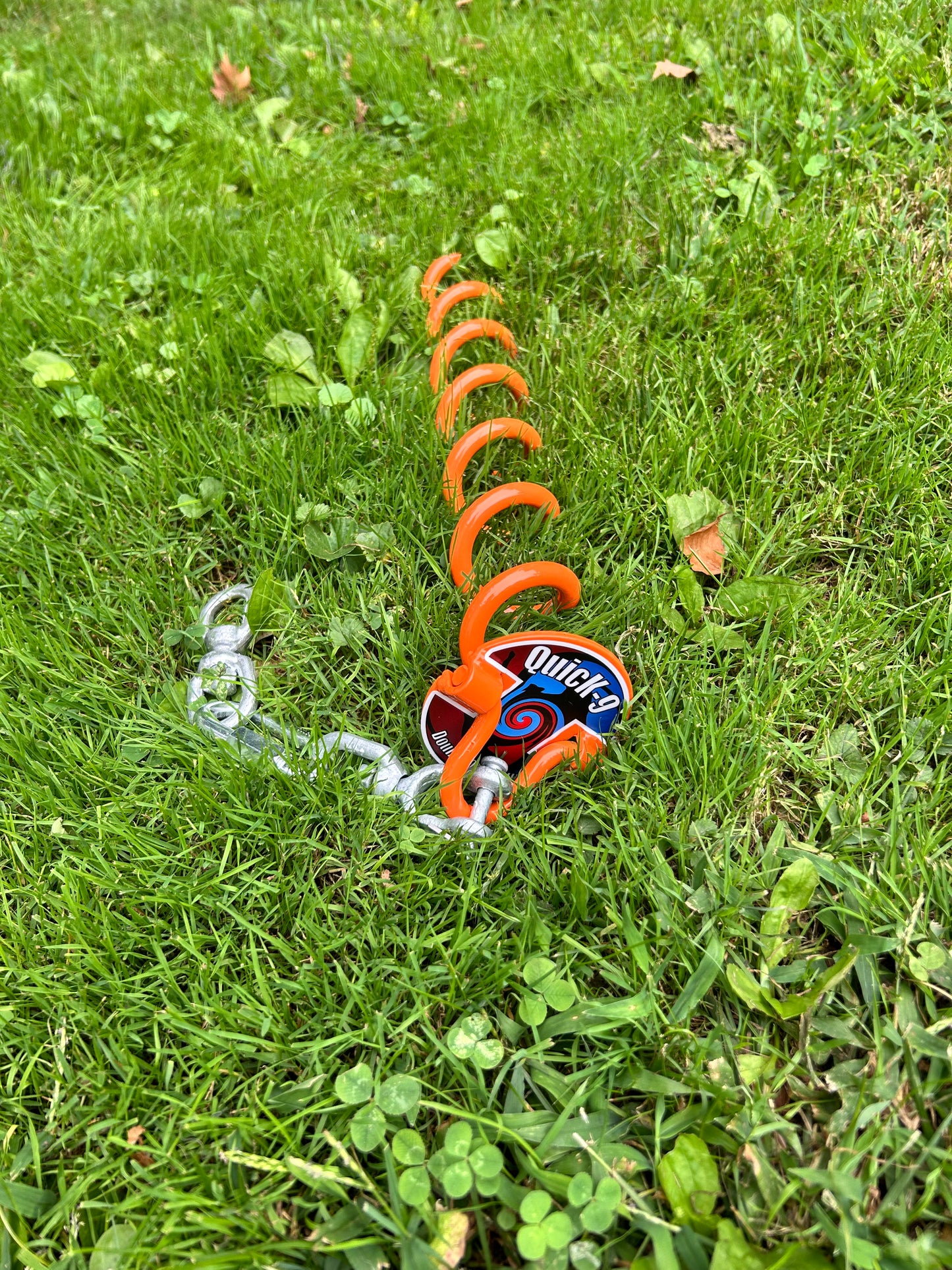 QuicK-9 - Dual Swivel Double Dog Tie Out - Up to 425lbs - 16" Heavy Duty Dog Tie Out