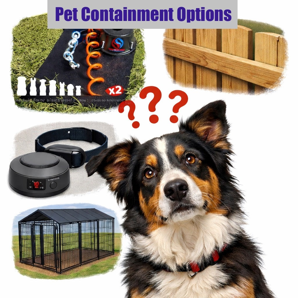 Pet Containment Options: Dog Tie Out Stake, Fence, Wireless Fence or P ...
