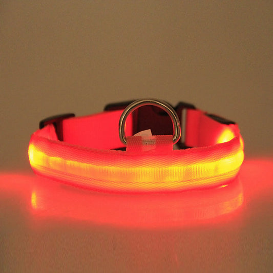 Glow Collar - LED PET Safety Collar - Red, Blue, Pink, Orange, Green