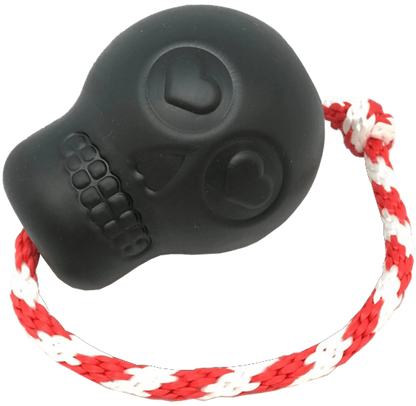 USA-K9 Skull Durable Rubber Chew Toy, Treat Dispenser, Reward Toy, Tug Toy, and Retrieving Toy