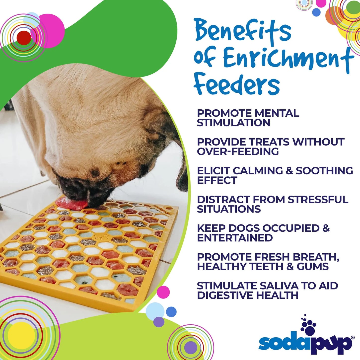 Pet Lick Mat - Honeycomb Design - Emat Enrichment Licking Mat