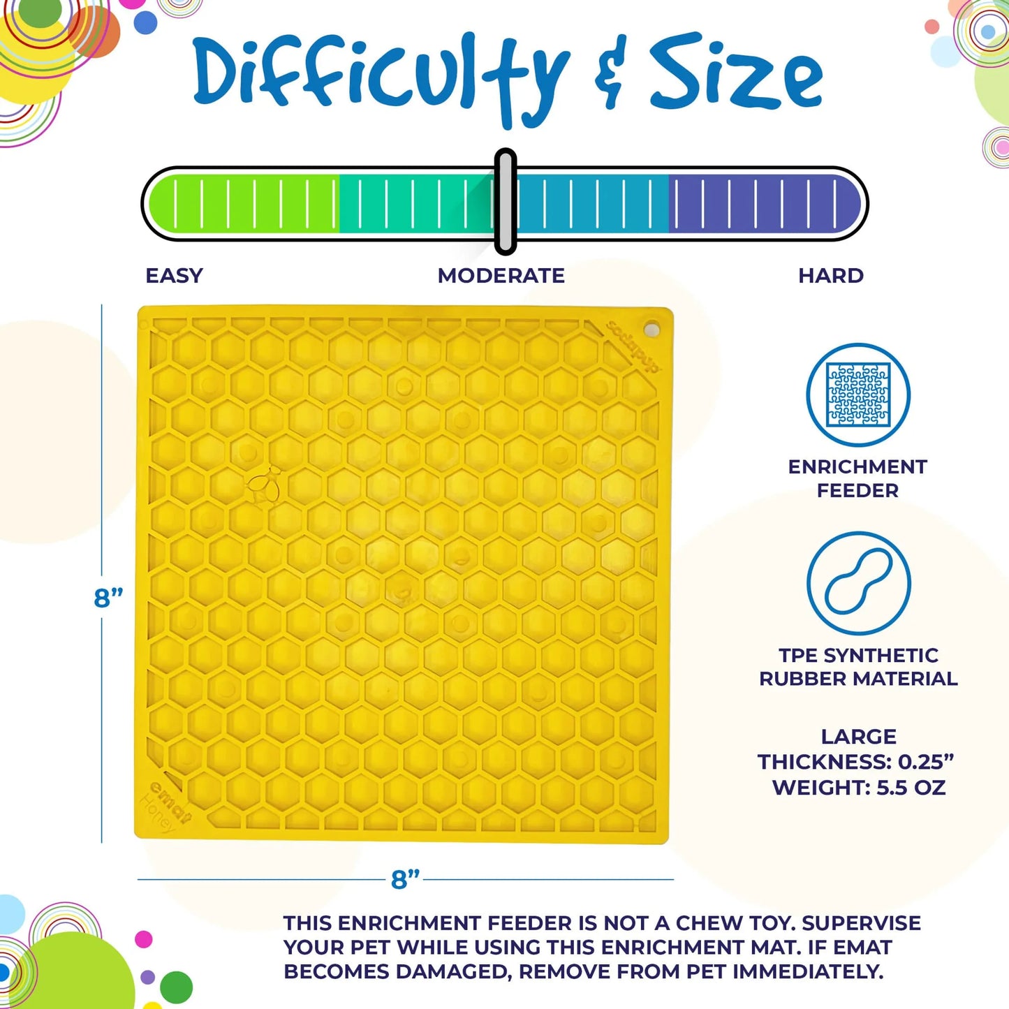 Pet Lick Mat - Honeycomb Design - Emat Enrichment Licking Mat