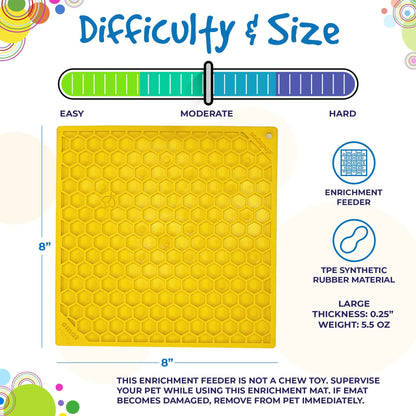 Pet Lick Mat - Honeycomb Design - Emat Enrichment Licking Mat