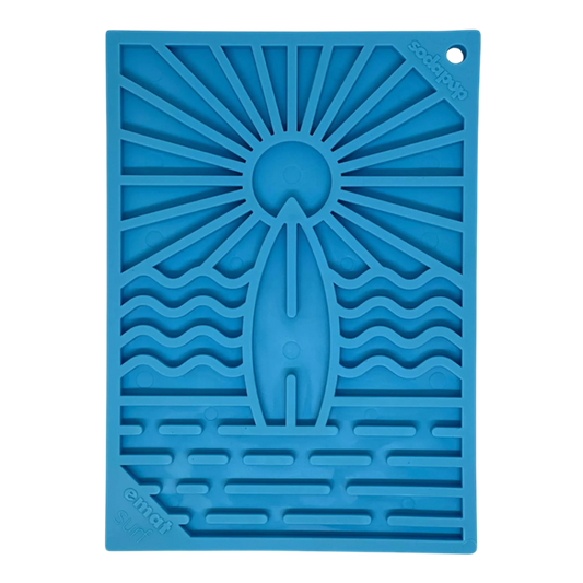 Surf's Up eMat - Small Lickmat for Dogs and Cats | Beach-Themed Design