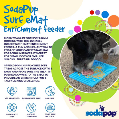 Surf's Up eMat - Small Lickmat for Dogs and Cats | Beach-Themed Design