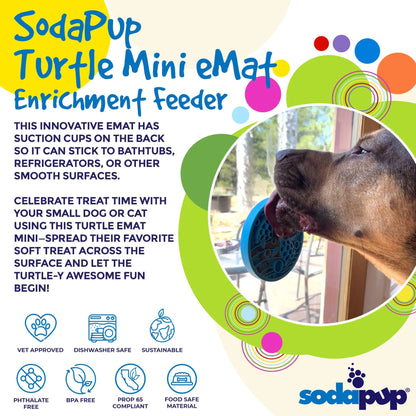 Turtle eMat-Mini Lick Mat with Suction Cups - Small Dogs & Cats