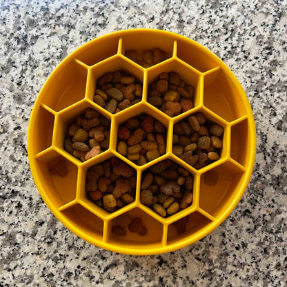 Honeycomb Slow Feed Dog Enrichment - 8" Slow Feeder Bowl for Dogs