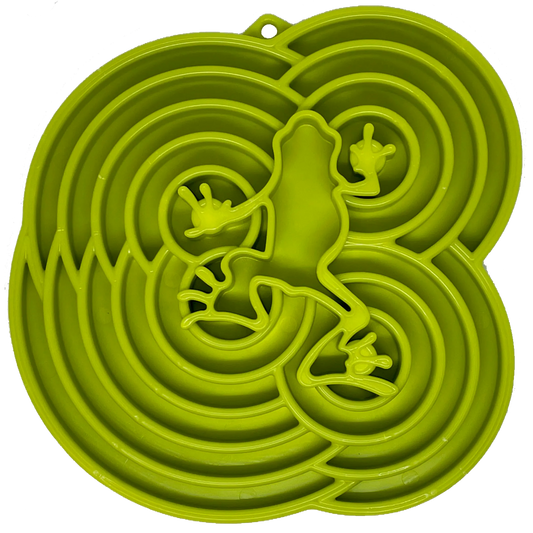 Water Frog eTray - Shallow Slow Feeder Dog Bowl for Enrichment