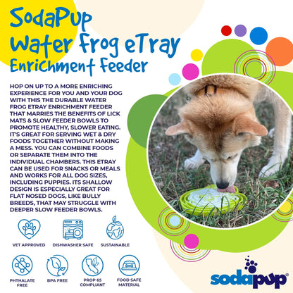 Water Frog eTray - Shallow Slow Feeder Dog Bowl for Enrichment