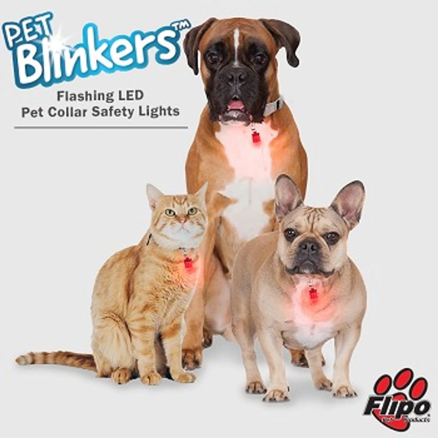 Pack of 4 Pet Blinkers Flashing LED Light for Pet Collar