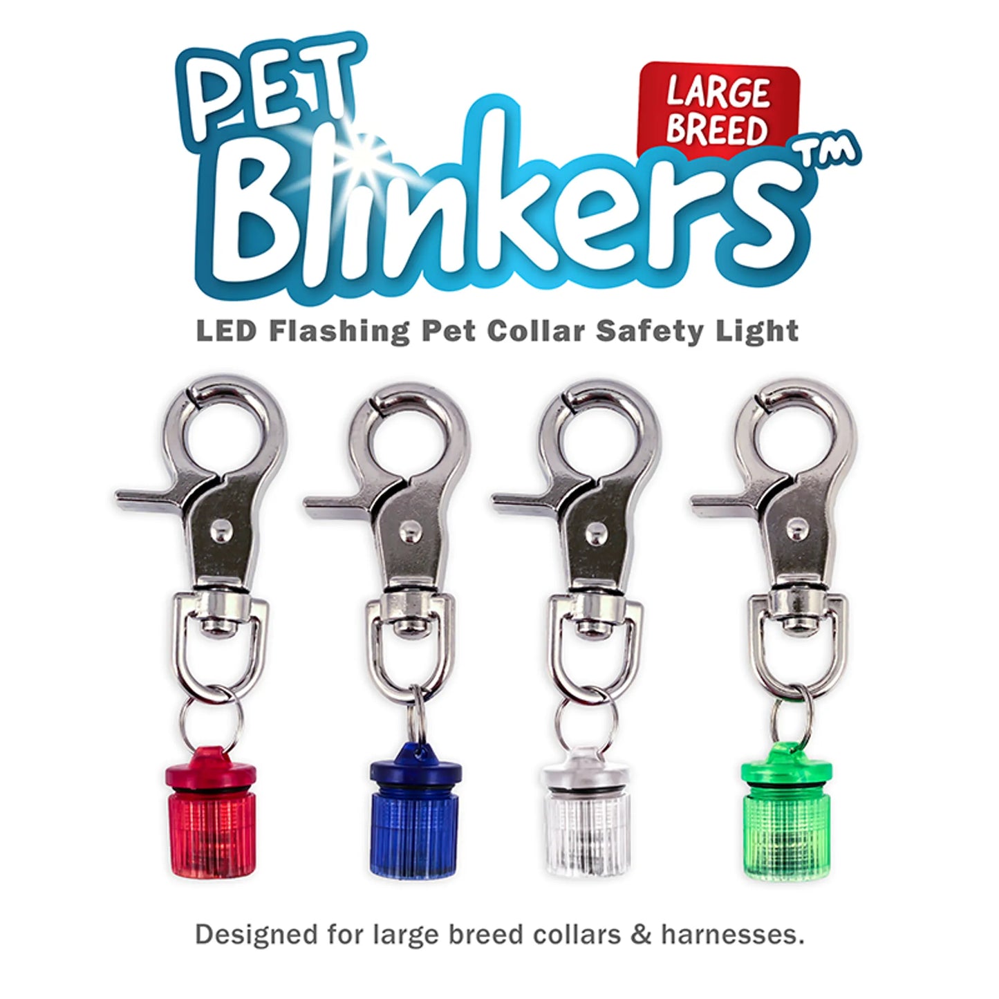 Pack of 4 Pet Blinkers Flashing LED Light for Pet Collar