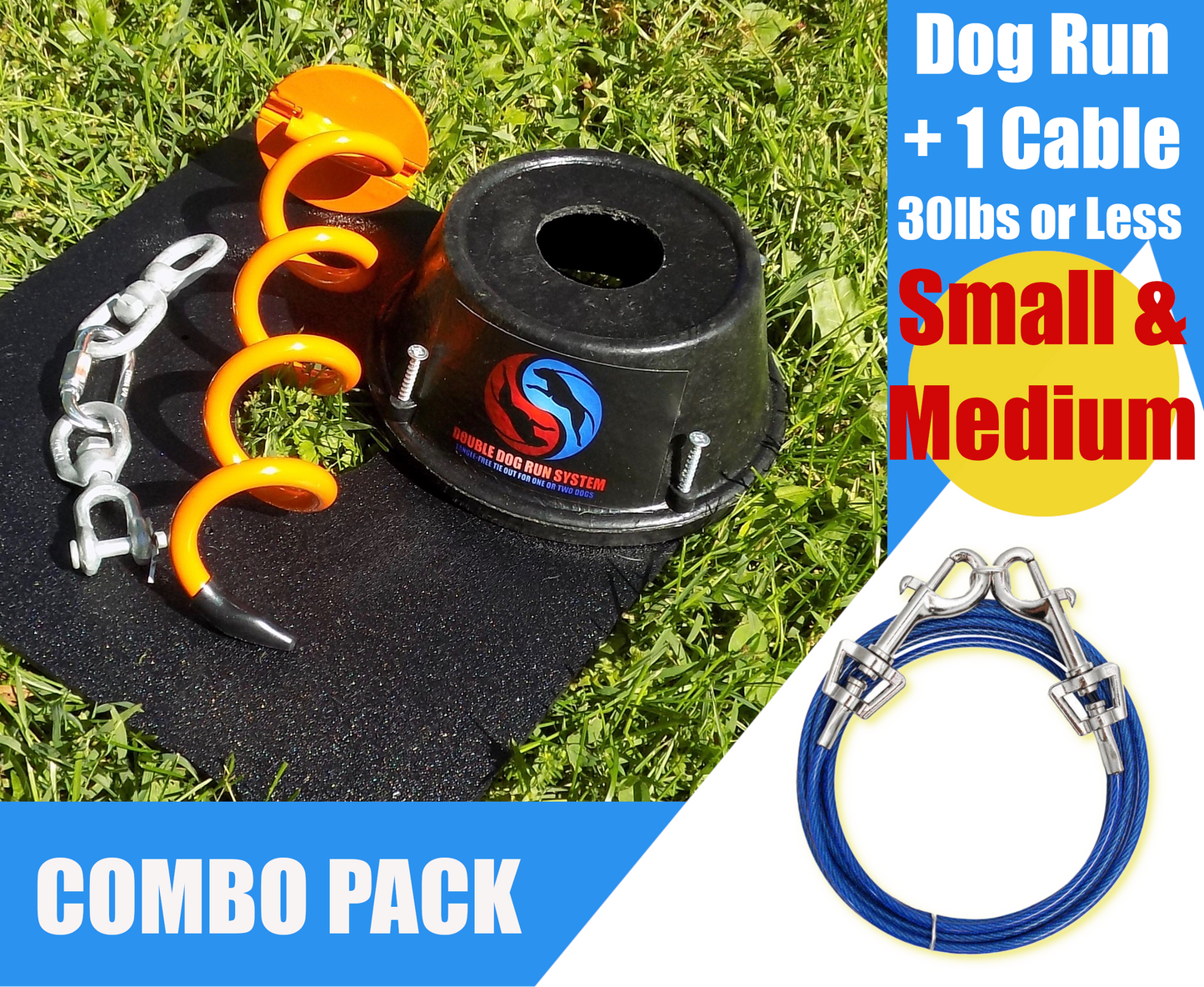 Dog Stake for Puppy and Small Dog - tangle-free Ground Stake and Chain for Dogs - Small Dogs and Puppies