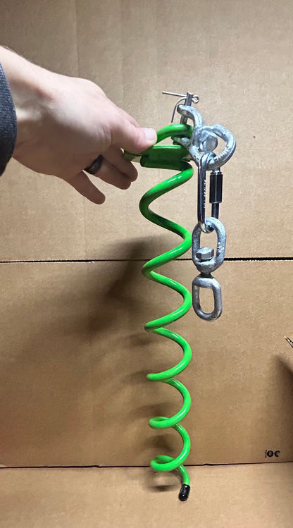 Doggy Duo Pet Tie Out Stake - Holds 425lbs Pull Foce - Heavy-duty and Tangle-free